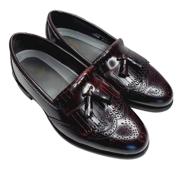 Dexter Size 11.5 WW Kiltie Tassel Loafers Wingtip Dress Comfort Shoe Made In USA - Picture 1 of 12